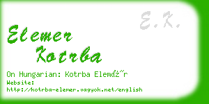 elemer kotrba business card